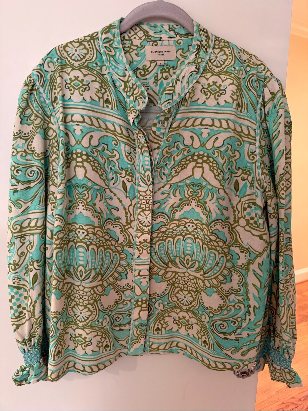 Elizabeth and James Aqua and Green Printed Lightweight Jacket